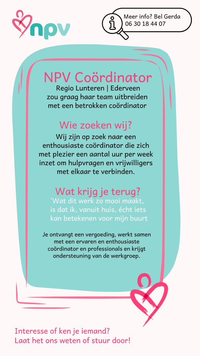 Vacature Coördinator Lunteren/Ederveen